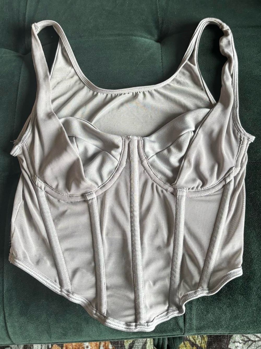 Women’s Corset Bustier in Light Gray – Unbranded